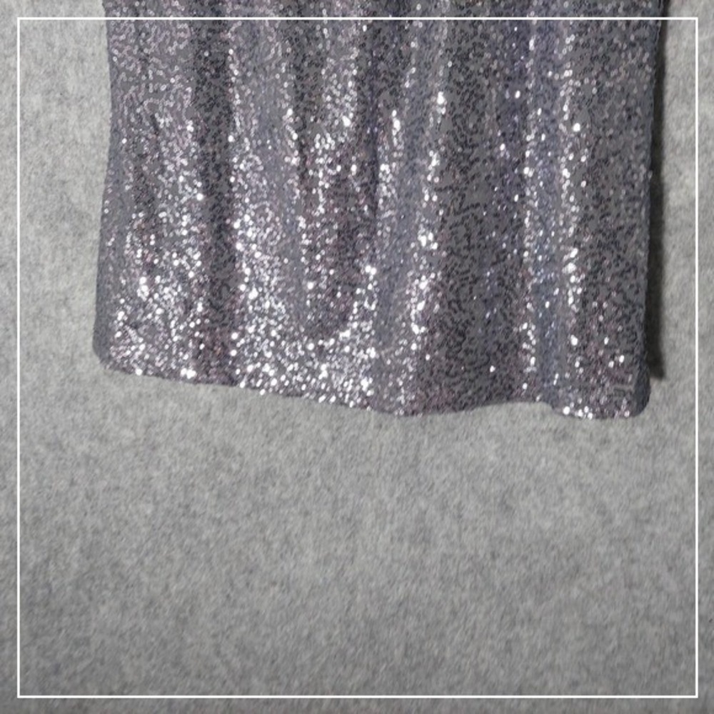 Express Top Women L Silver Metallic Twist Front Sleeveless Party Club Glam Y2K - Picture 3 of 9